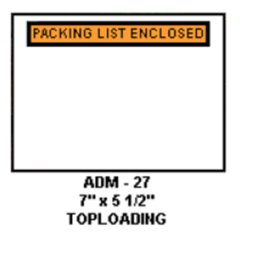 Packing List Envelope Top Load 7"X5.5" 1000/cs