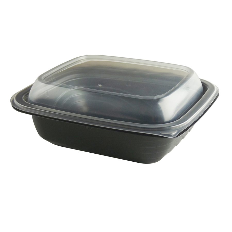 MicroRaves Container/Lid Combo Black 16oz 201/cs