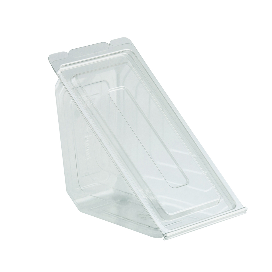 Plastic Sandwich Wedge Clear Hinged 1-Pc 250/cs
