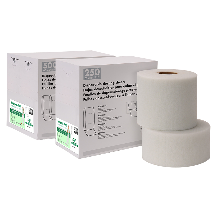 Sweep-n-Dust Sheets White 6"x8" 250/rl 1/cs