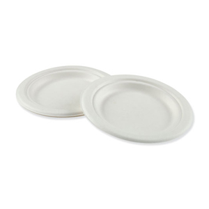 Bagasse Plate 6" White Compostable 1000/cs