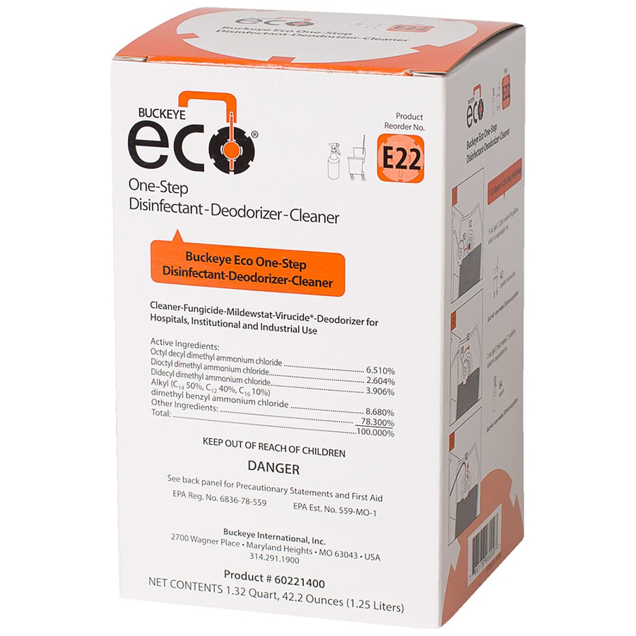 Eco E22 One-Step Disinf Deodrzr 1.25lb Bg 4/cs