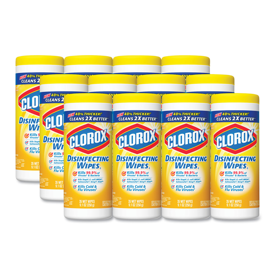 Clorox Disinfectant Wipe Lemon 7"x8" 35/cn 12/cs