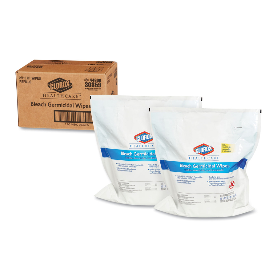 Clorox Germicidal Bleach Wipe 12"X12" Rf 2-110/cs