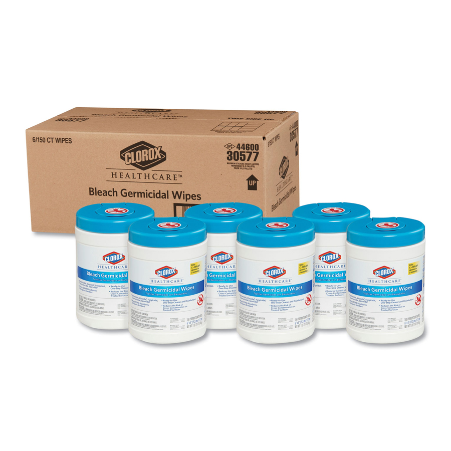 Clorox Clinical Bleach  Wipe 6"X5" 150/Can 6/cs