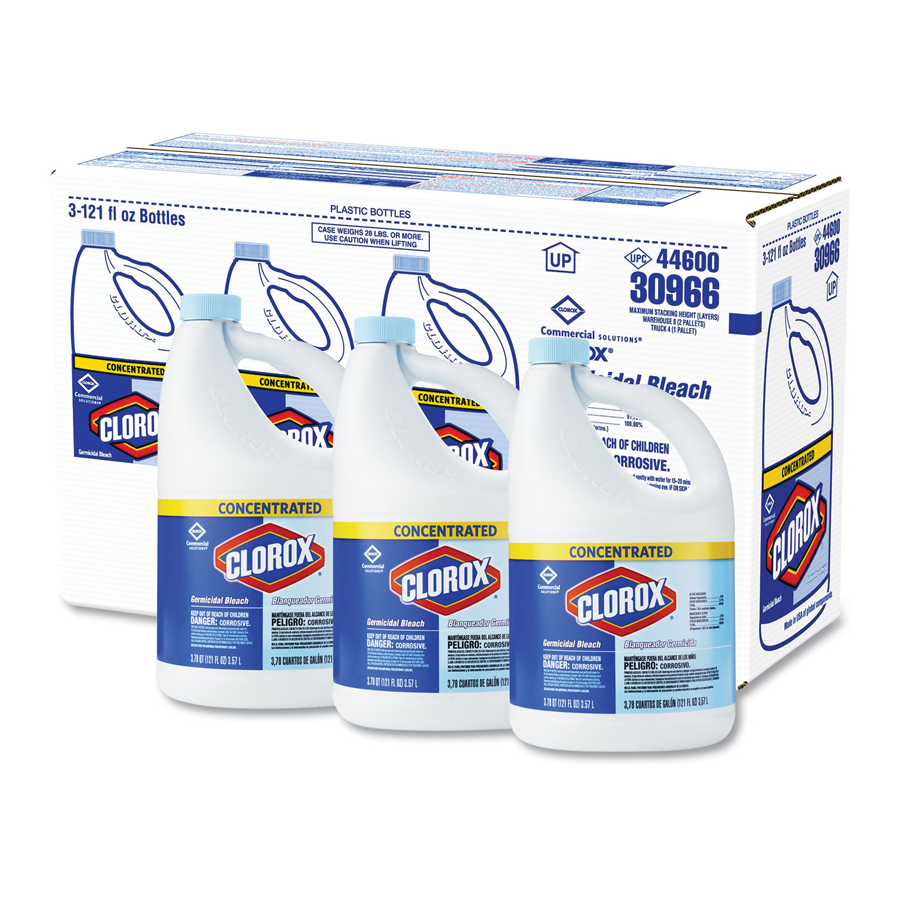 Bleach Liquid Germicidal Clorox 8.25% 121oz 3/cs