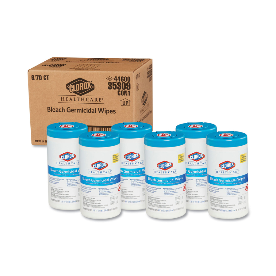 Clorox Bleach Wipe  Germicidal 6"X9" 6-70/cs