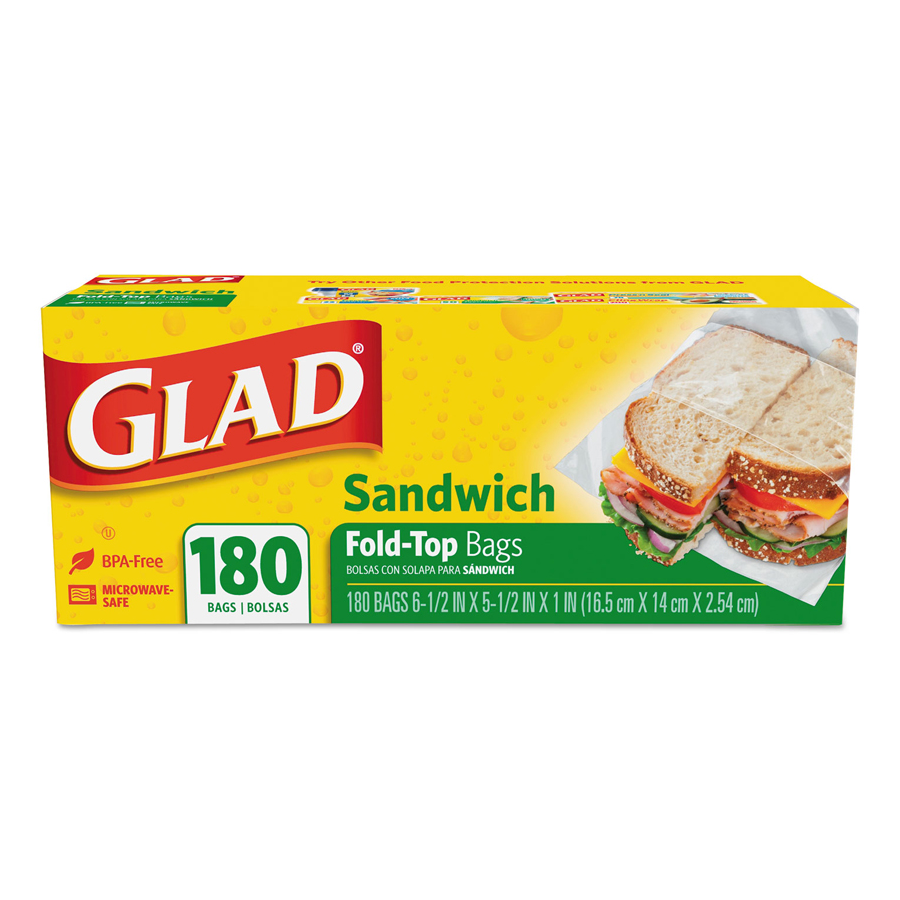 Glad Sandwich Bag Fold Top 6.5"X5.5" 2160/cs