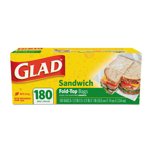 Glad Sandwich Bag Fold Top 6.5"X5.5" 2160/cs