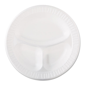 Foam Plate Laminated 10.5" 3-sec White 500