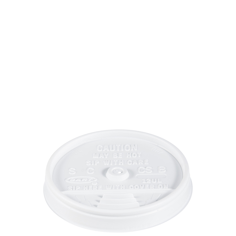 Foam Cup Sip Thru Lid White For 12oz 1000/cs