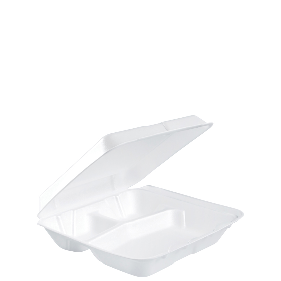 Foam Carryout 3-Section 8"X7.5"X2.5" 200/cs