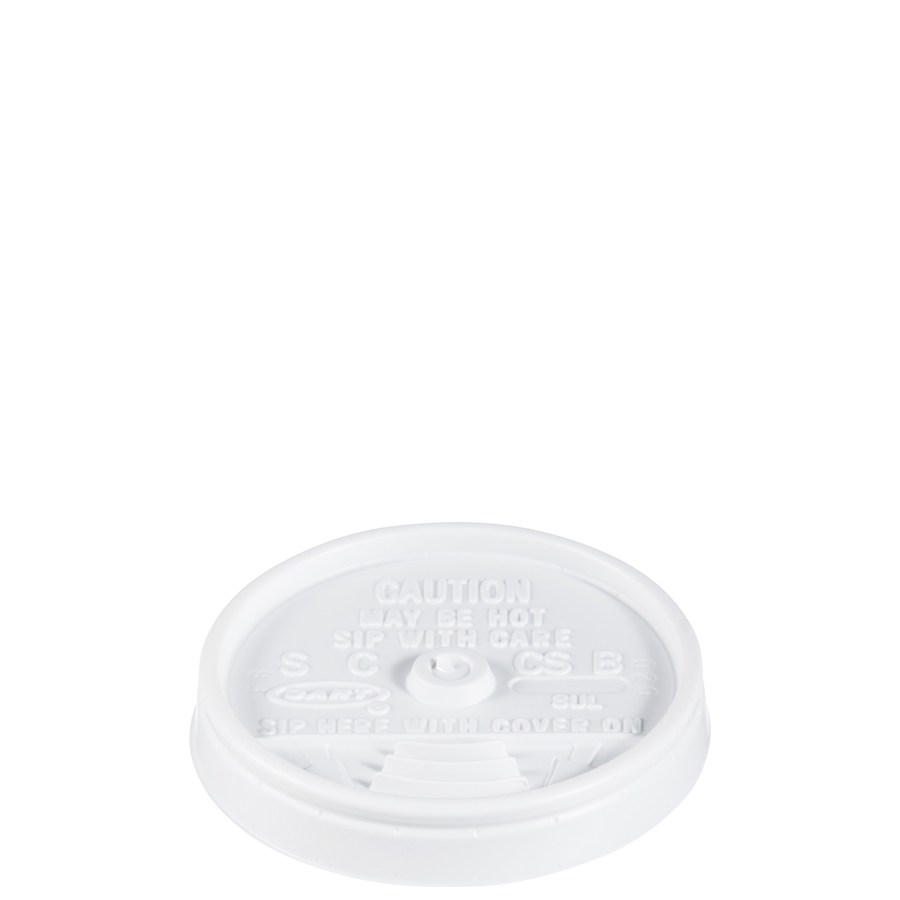 Foam Cup Lid Sip Thru For 8oz White M/cs