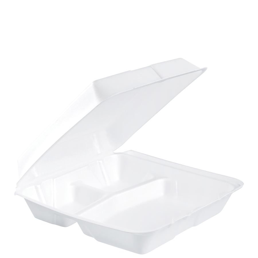 Foam Carryout 3-Section 9.5"X9"X3" 200/cs