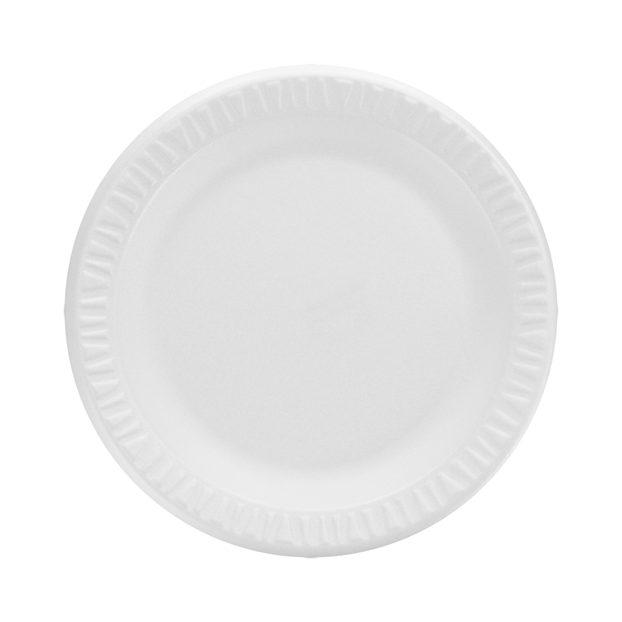 Foam Plate Unlaminated 9" White 500/cs