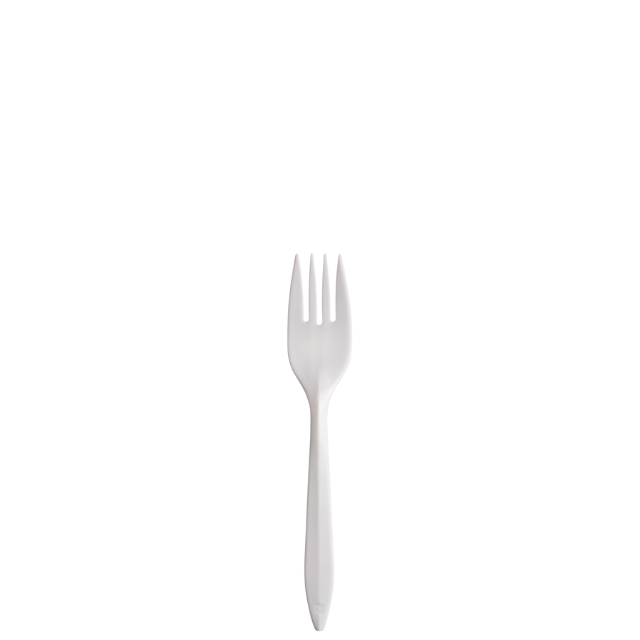 Plastic Fork Medium  Weight White 1000/cs