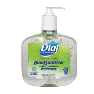 Dial Hand Sanitizer 16oz Fragrance Free 8/cs