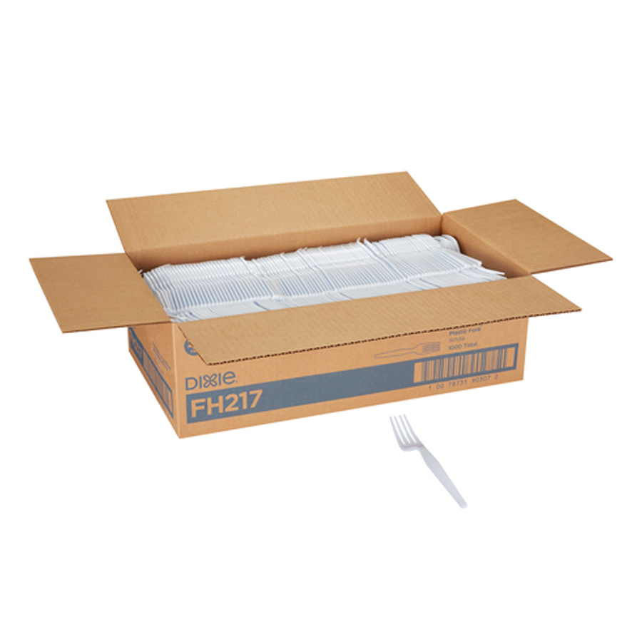 Plastic Fork Heavy Ps White Bulk 1000/cs
