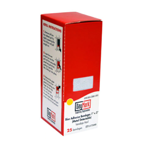 1X3 Bandages Blue Metal Detectable 25/Box