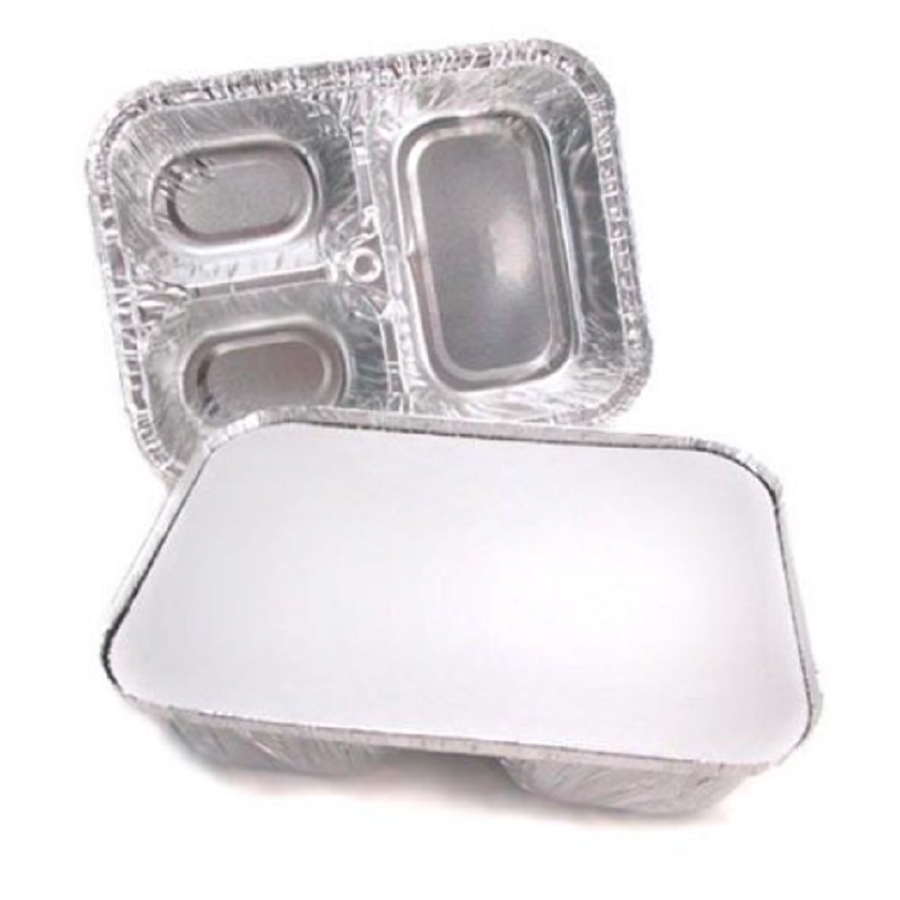 Aluminum Tray 3-Section With Board Cover 250/cs