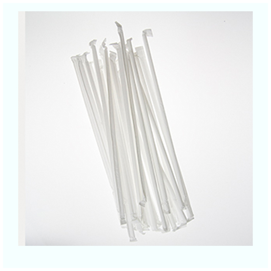 Paper Straw Jumbo 10.25" Wrapped Wht/Red 4-500/cs