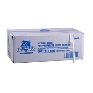 Plastic Fork Medium White Bulk 1000/cs