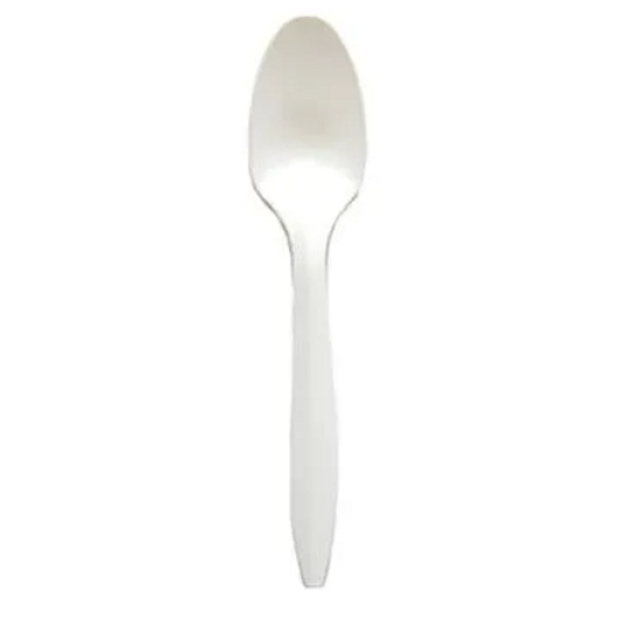 Plastic Spoon Medium White Bulk 1000/cs
