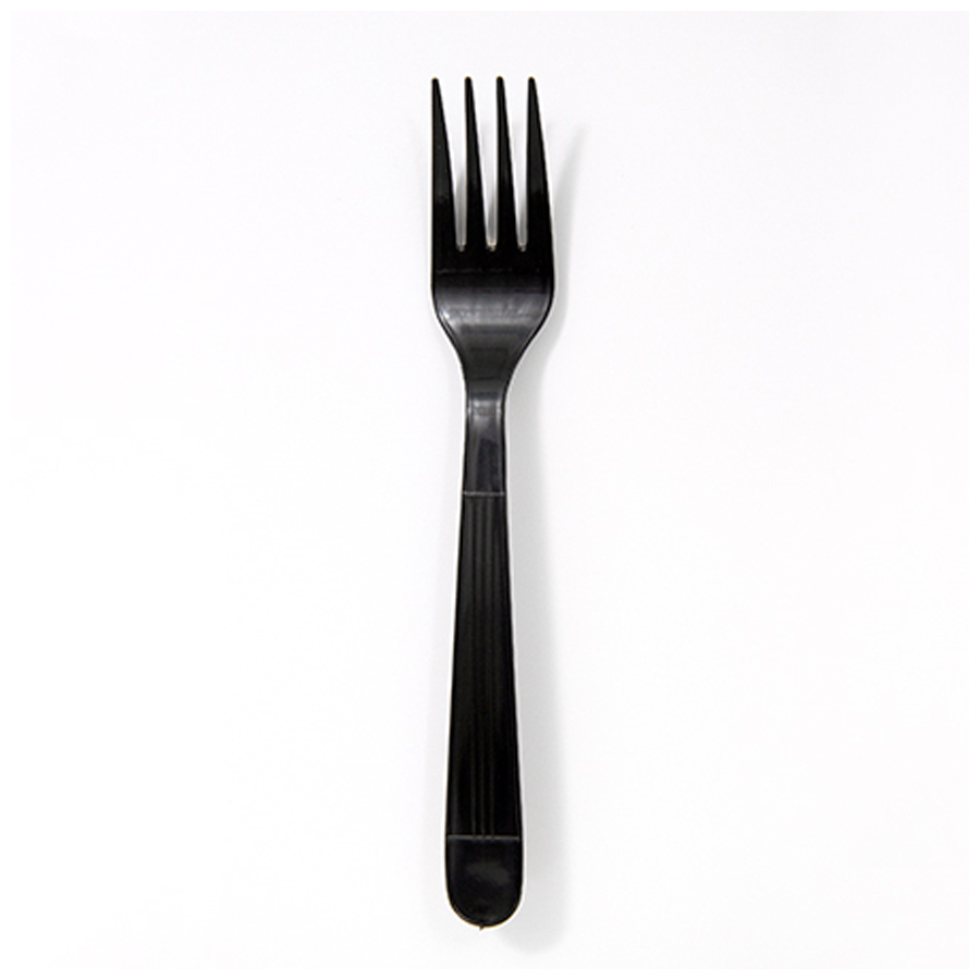 Plastic Fork Heavy  Pp Black Bulk 1000/cs
