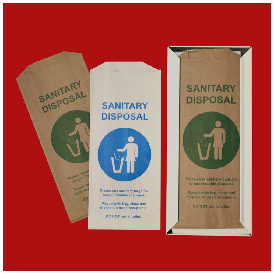 Sanitary Disposal Bag Paper 4"x2"x9" 1000/cs