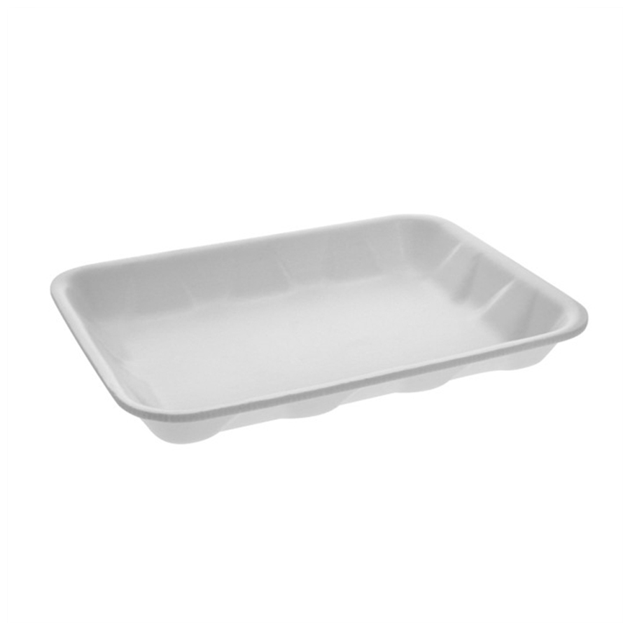 Foam Food Tray 4D White 9.1"X7.1"X1.2"  500/cs