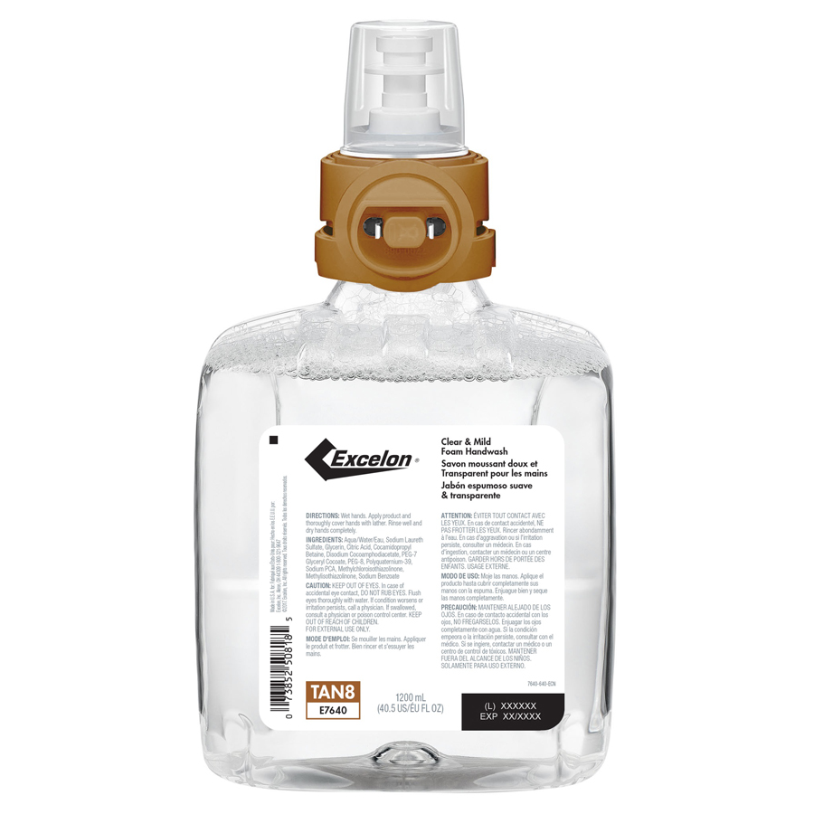 Excelon CB8 Foam Soap Clear & mild 1200ml 2/cs