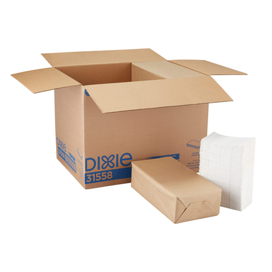 Dinner Napkin Dixie 1/8 Fld White 1-Ply 3000/cs