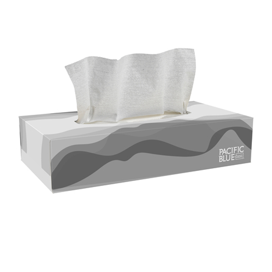 Facial Tissue Envision Flat 2-Ply 100/bx 30/cs