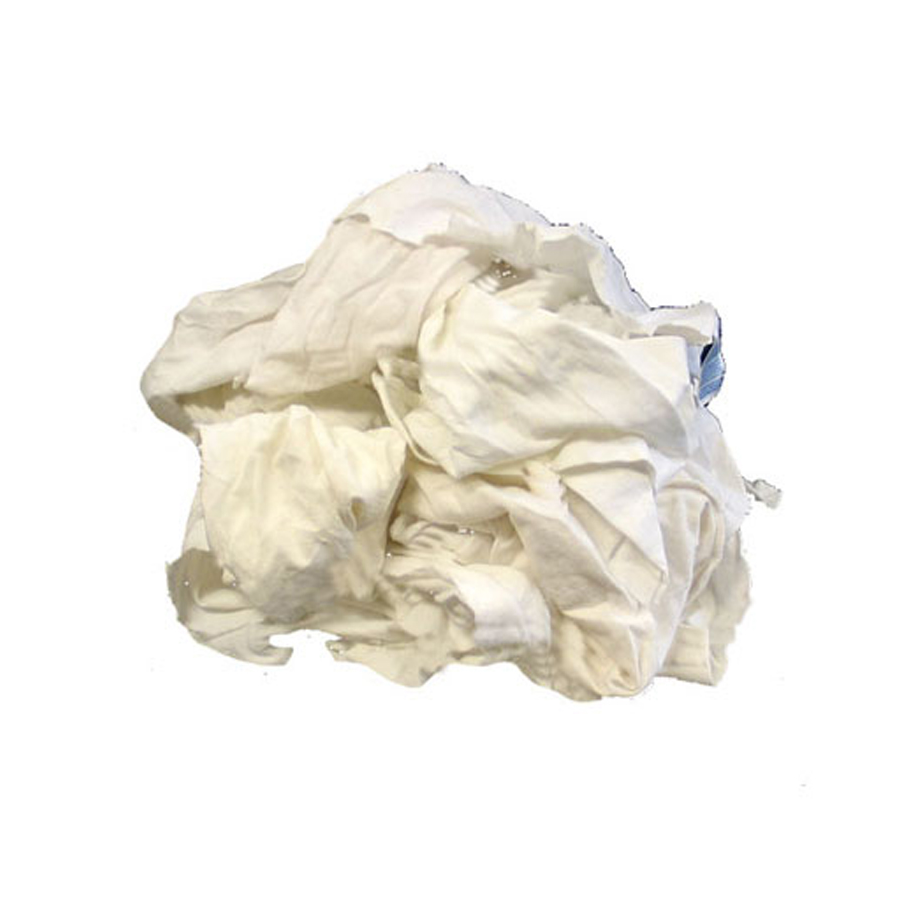 Reclaimed T-Shirt Rags White 50# Bundle