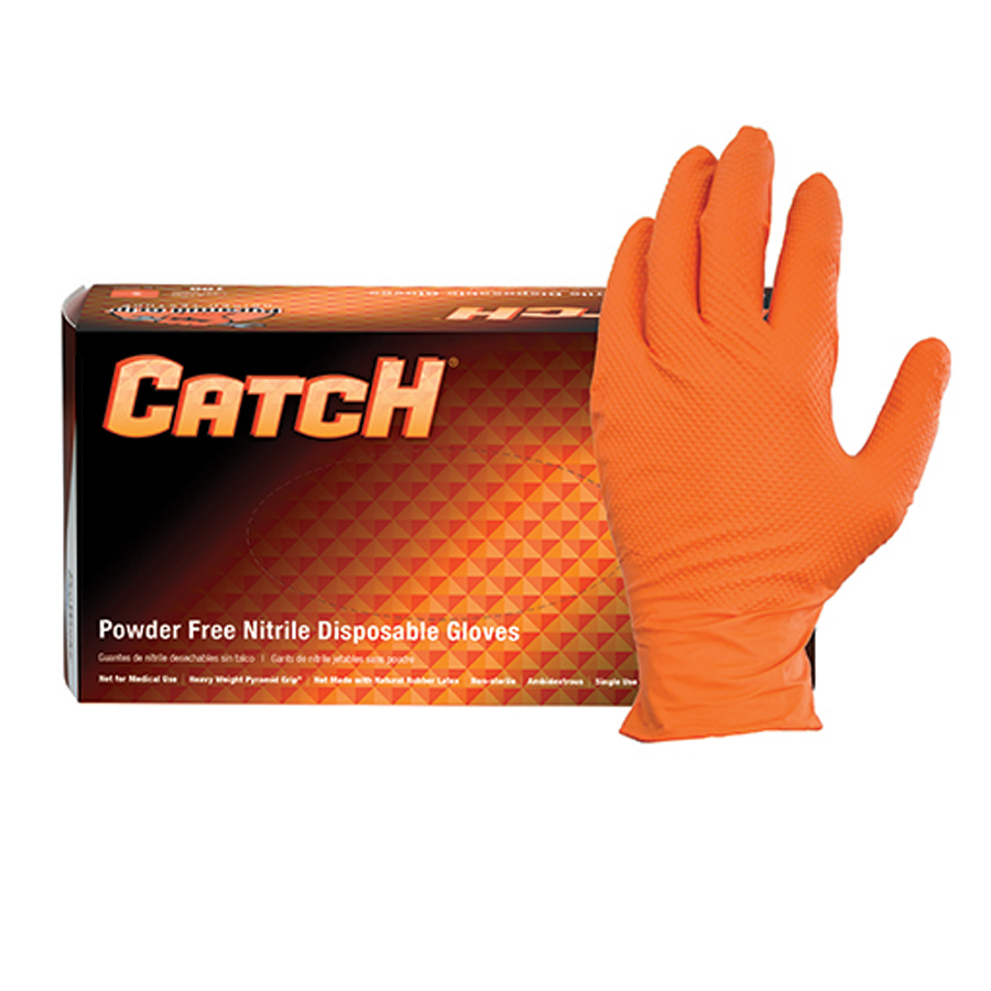 Nitrile Glove Orange Med Pyrmd Grip 8.5ml 1000/cs