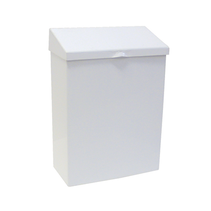 Sanitary Receptacle  White Metal 8"X4"X11" ea