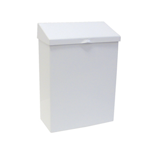 Sanitary Receptacle  White Metal 8"X4"X11" ea