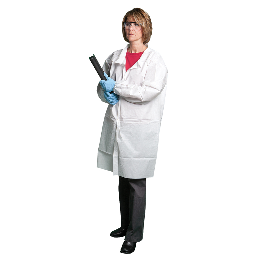 Lab Coat Snap Front No Pocket 2X White 30/cs