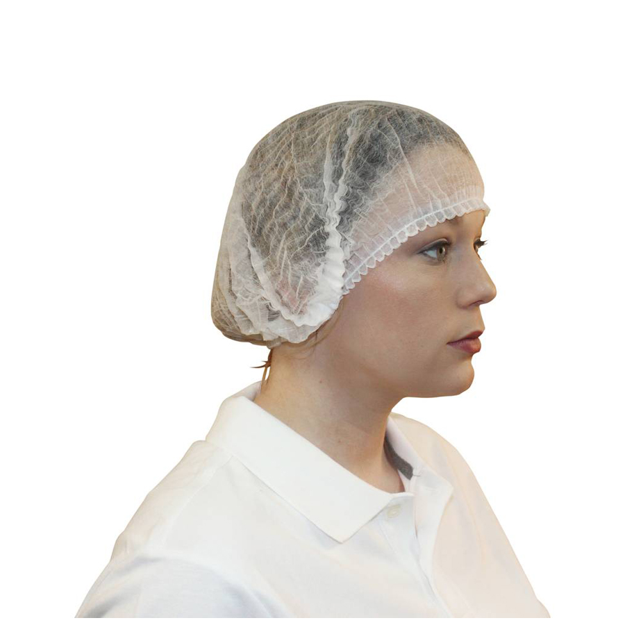 Bouffant Cap 24" Pleated White 1000/cs