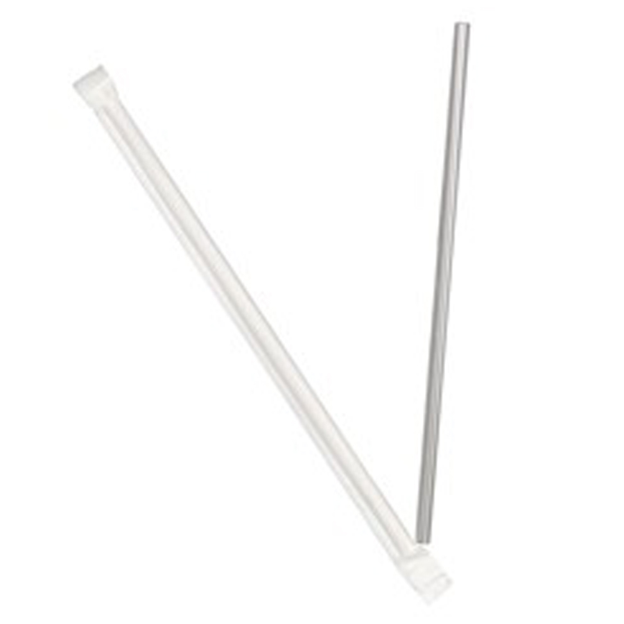 Plastic Straw Wrapped 7.75"  Jumbo 10M/cs