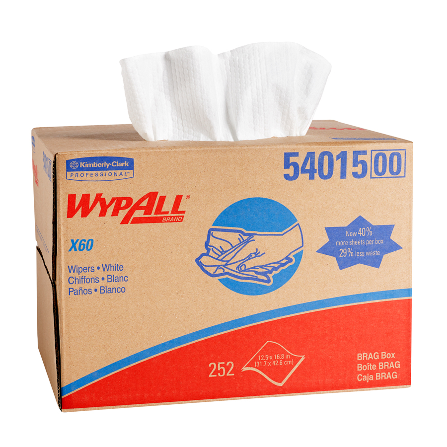 Wypall X60 Wiper White 12.5"x16.8" 252/bx