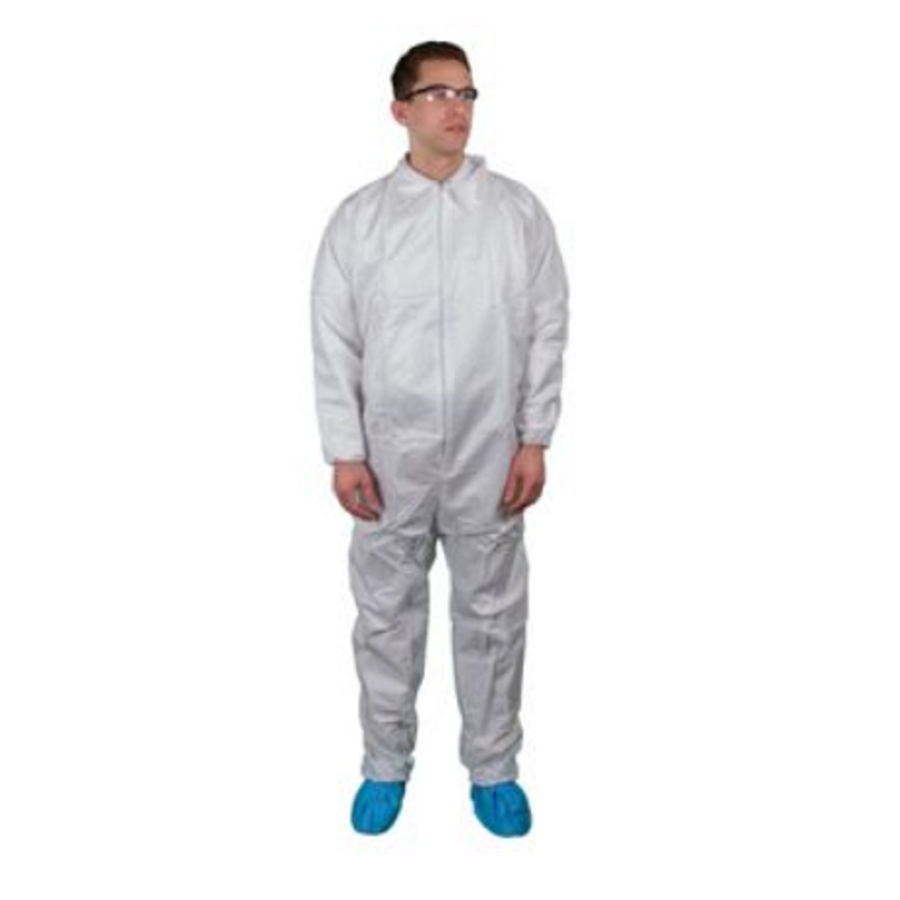 Coverall Elastic Wrists/ Ankles Zipper MED 25/cs
