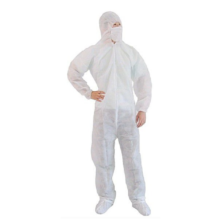 Coverall With Hood And Feet White 2XL 25/cs