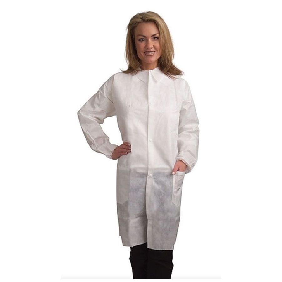 Labcoat Elast Wrist Wht Polypro 3-Pkt 2XL 30/cs