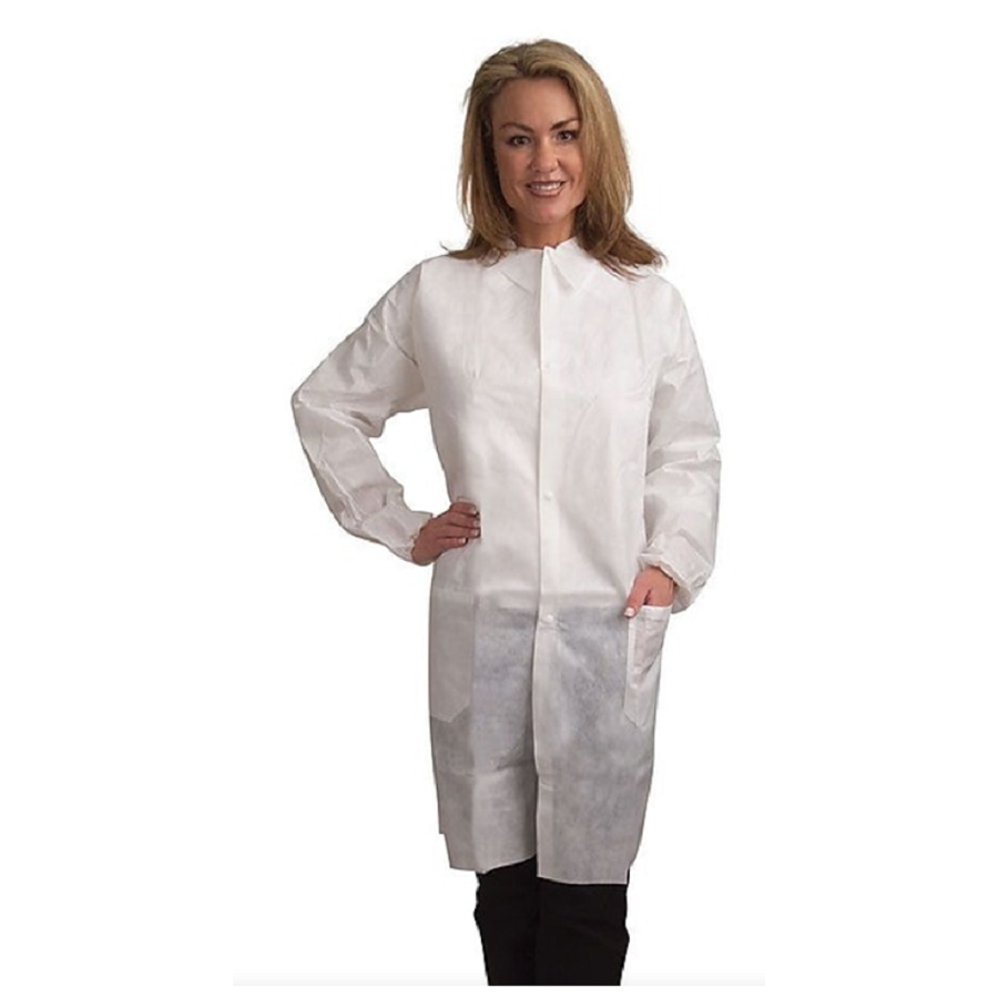 Labcoat Elast Wrist Wht Polypro 3-Pkt 3XL 30/cs