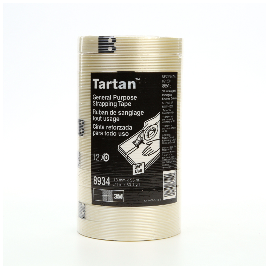 3M 8934 Tartan Filament Tape Clr 18Mmx55M 48/cs