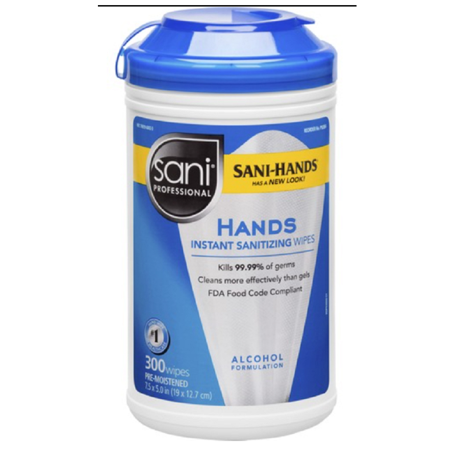 Sani-Hands Sanitizing  Wipe 7.5"X5" 6-300/cs