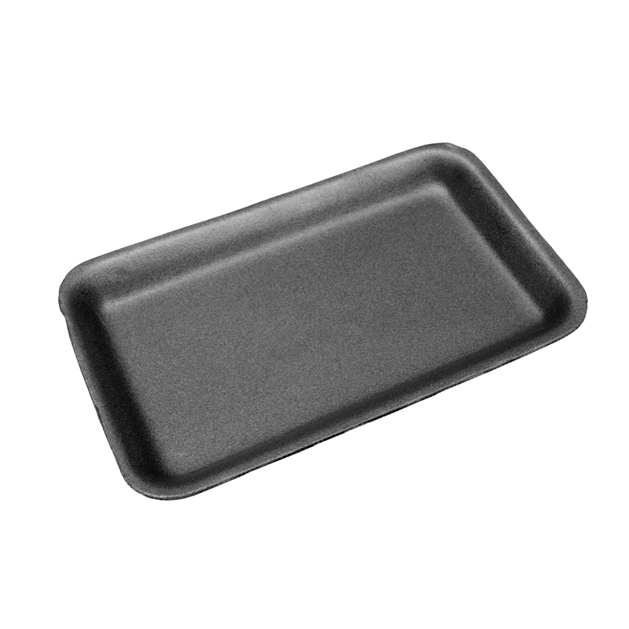 Foam Food Tray 3E Blk/Wh 6.5"x8.56"x1.27" 400/cs