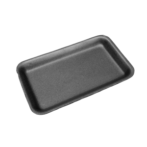 Foam Food Tray 3E Blk/Wh 6.5"x8.56"x1.27" 400/cs