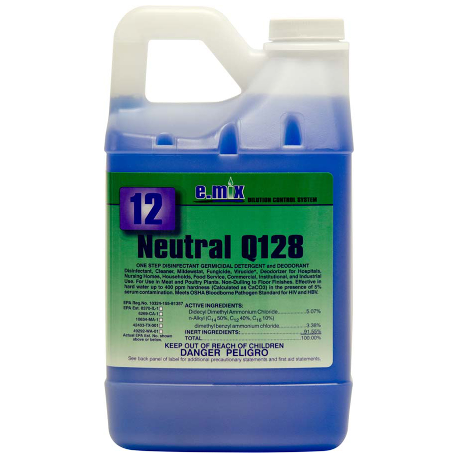E-Mix #12 Neutral Q-128 Disinfectant 64oz 4/cs